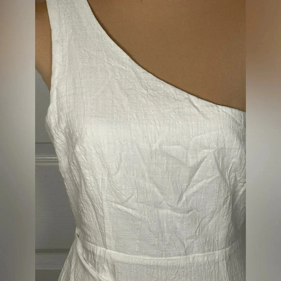SOLD RUNAWAY Tighan One Shoulder White Mini Dress-Large - Picture 6 of 10